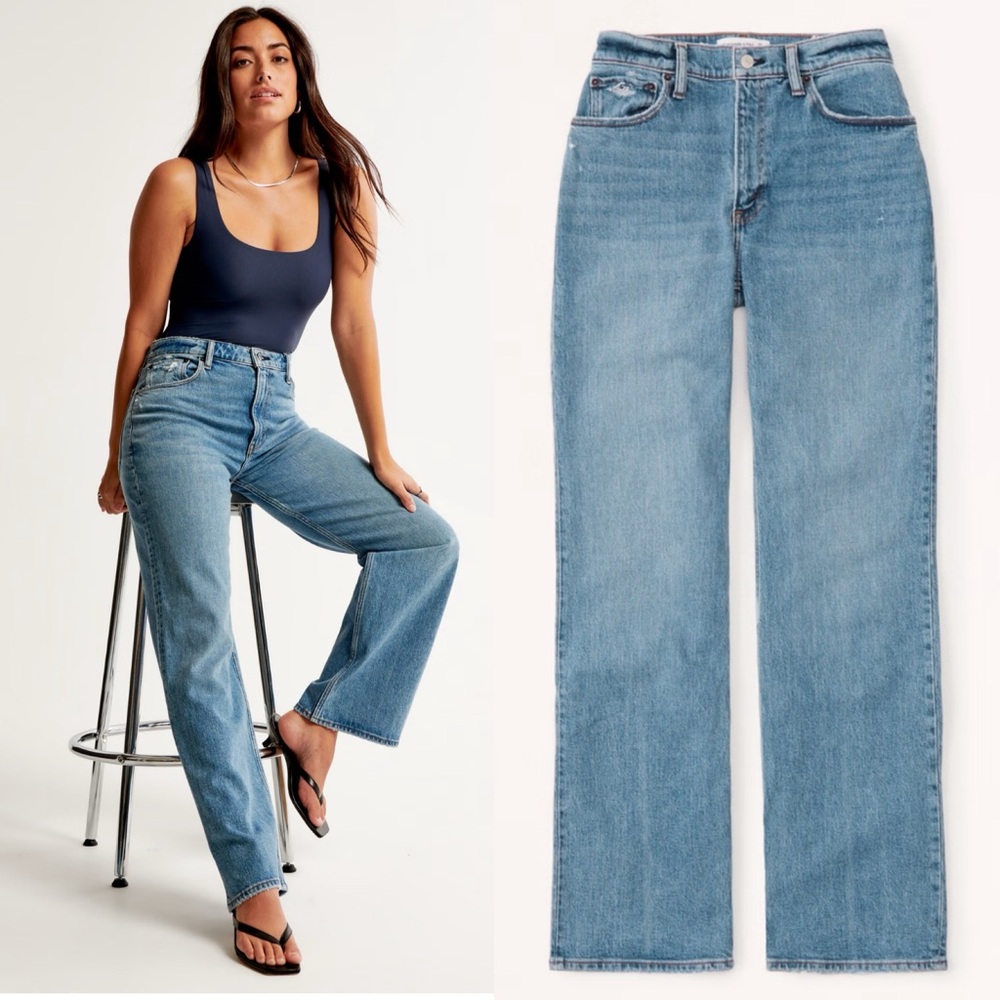 Abercrombie & Fitch The 90s Straight Ultra High Rise size 8/29 Long
